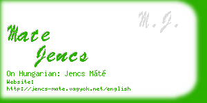 mate jencs business card