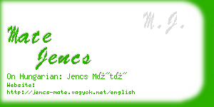 mate jencs business card